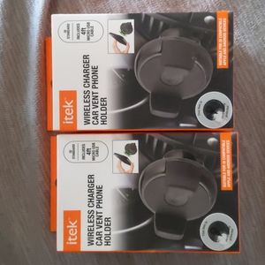 TWO itek wireless charger car vent phone holders, Brand new
